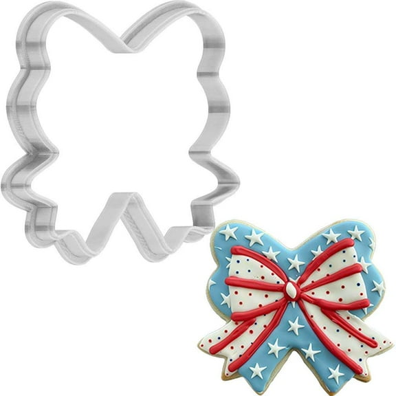 4th of July Patriotic Bow Cookie Cutter 4 Inch Made in USA by WONDERTORY