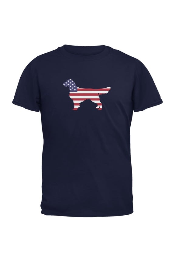 4th of July Patriotic Dog Golden Retriever Mens T Shirt
