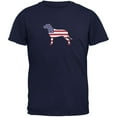 thumbnail image 1 of 4th of July Patriotic Dog Pit Bull Terrier Navy Adult T-Shirt - Large, 1 of 1
