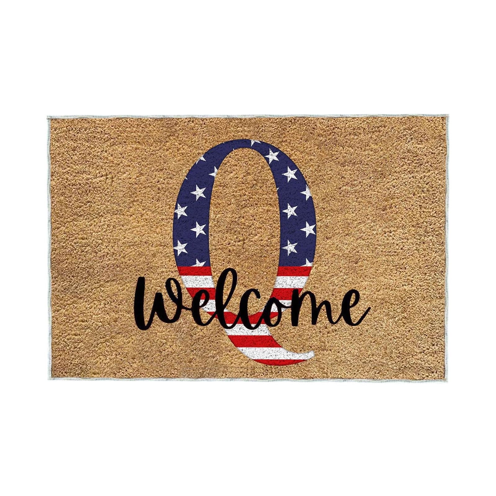 4th of July Patriotic Door Mat - Welcome Rug for Entryway, Stain & Fade ...