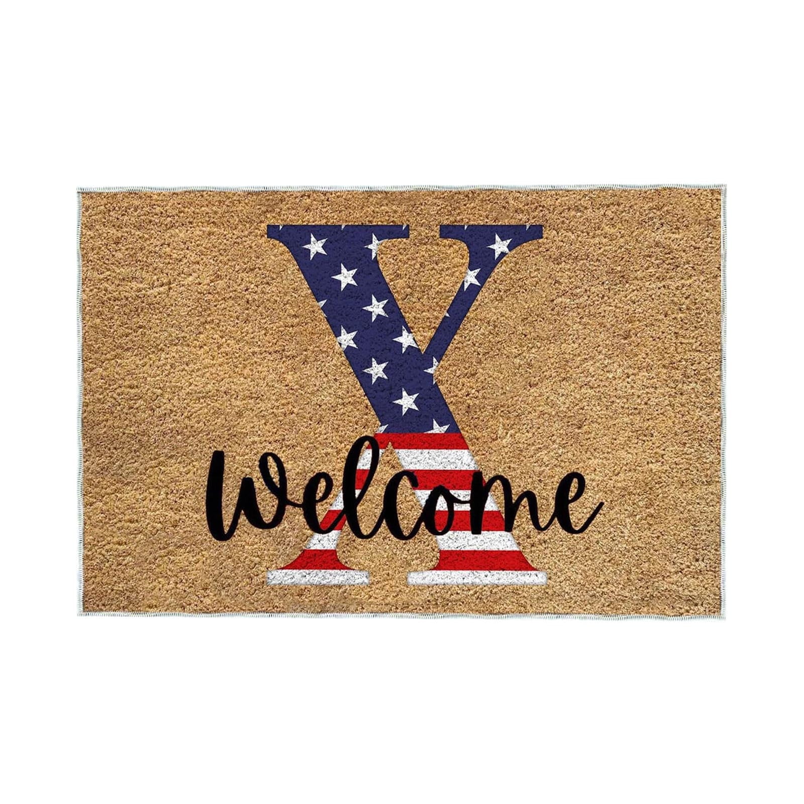 4th of July Patriotic Door Mat - Welcome Rug for Entryway, Stain & Fade ...