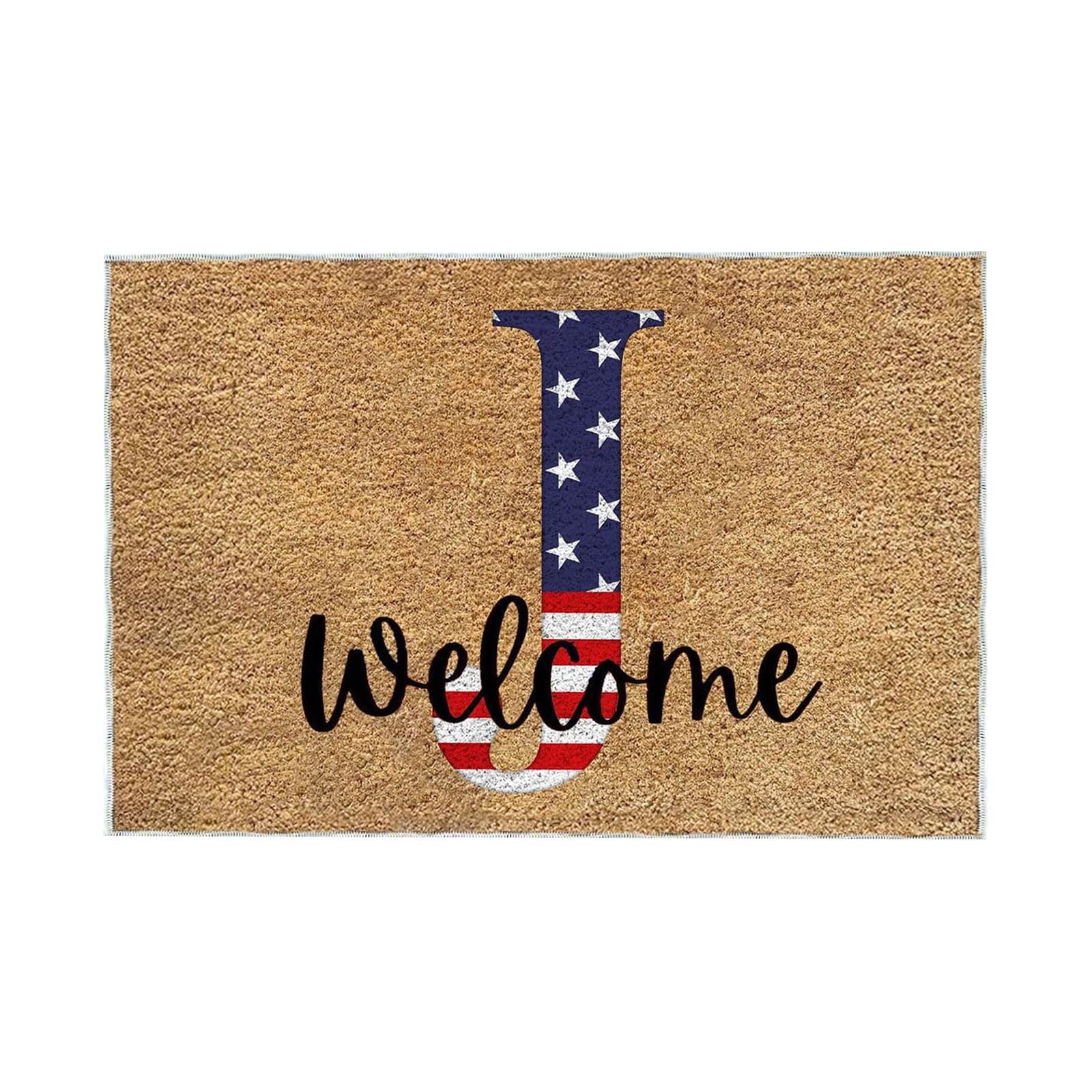 4th of July Patriotic Door Mat - Welcome Rug for Entryway, Stain & Fade ...