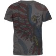 thumbnail image 1 of 4th of July Patriotic Eagle Feathers All Over Mens Soft T Shirt Charcoal 2XL, 1 of 1