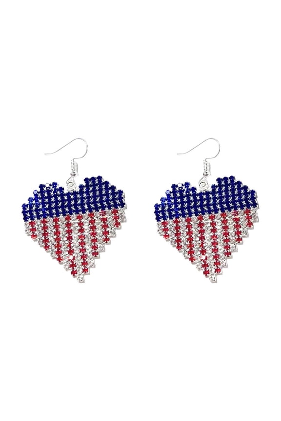 4th of July Patriotic Earrings Independence Day USA Star Heart Dangle Drop Jewelry for America 250 Years Anniversary Outfits