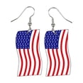 thumbnail image 1 of 4th of July Patriotic Earrings for Women, Flag Red White Blue Drop Earrings, Independence Day Jewelry for Memorial Day and Summer Celebrations (Blue), 1 of 8