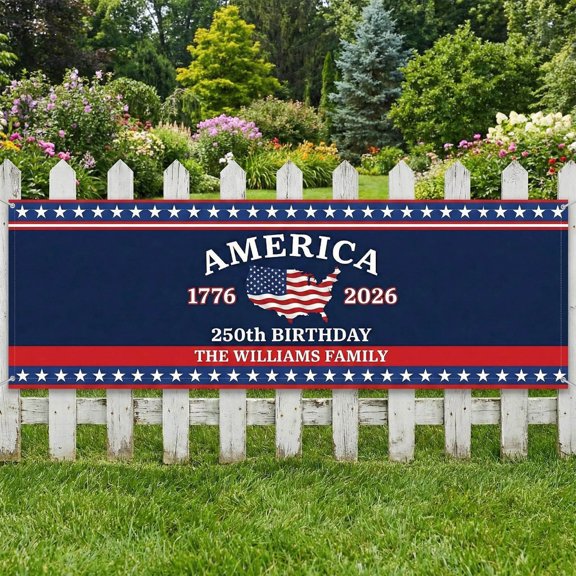 4th of July Patriotic Fabric Backdrop Banner Weatherproof Outdoor Patio Party Photo Background Decor Cloth,C