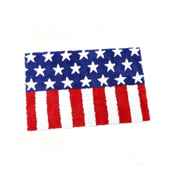 4th of July Patriotic Flag Doormat Non Slip Rug Red Blue and White ...