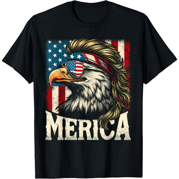 4th of July Patriotic Funny Eagle July 4th USA Merica T-Shirt