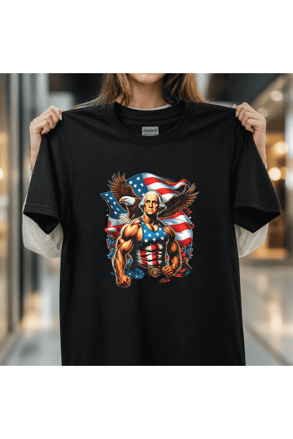 4th of July Patriotic Funny George Washington July 4th USA Unisex T-Shirt, S - 5XL