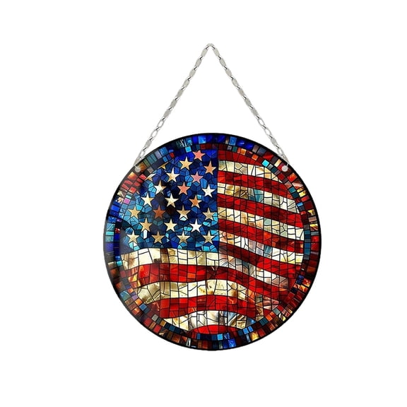 4th of July Patriotic Garden Flag 4th of July Garden Flag Independence Day Flag Acrylic Flat Home Porch Display Window Festive Pendant Hanging
