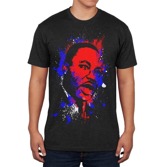 4th of July Patriotic MLK Martin Luther King Silhouette Mens Soft T Shirt Vintage Black X-LG