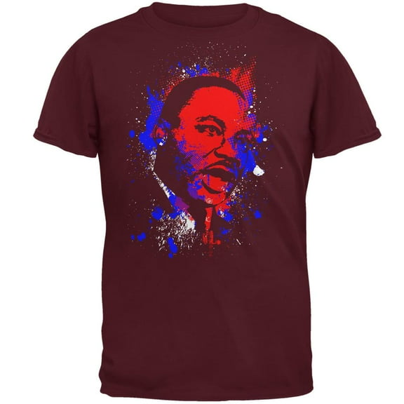 4th of July Patriotic MLK Martin Luther King Silhouette Mens T Shirt Maroon 2XL