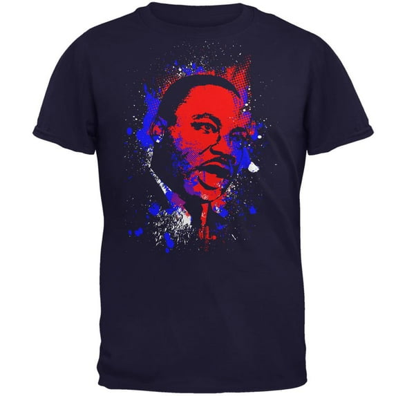 4th of July Patriotic MLK Martin Luther King Silhouette Mens T Shirt Navy 3X-LG