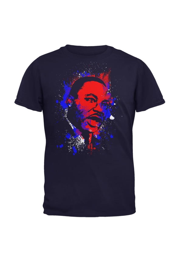 4th of July Patriotic MLK Martin Luther King Silhouette Mens T Shirt Navy MD