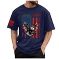 thumbnail image 1 of 4th of July Patriotic Men Shirt American Flag Patriotic July 4th T-shirt Mens Graphic Tees Short Sleeve Tee (Dark Blue,L), 1 of 6