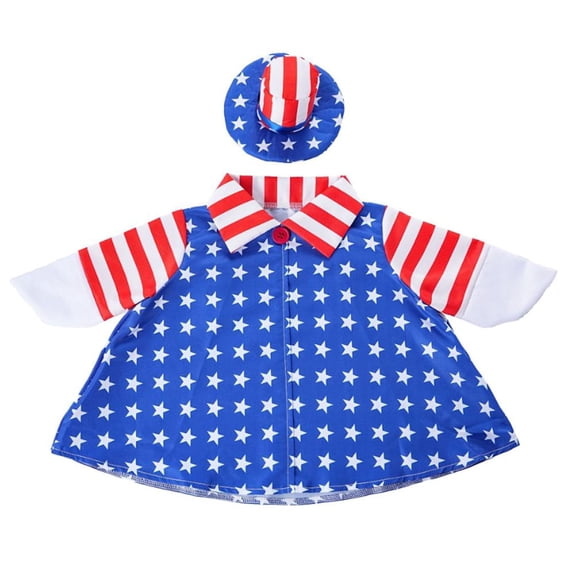 4th of July Patriotic Porch Goose Outfits, Uncle Sam Porch Goose Outfit for Statues with Hat & Bowtie for Garden Decorations