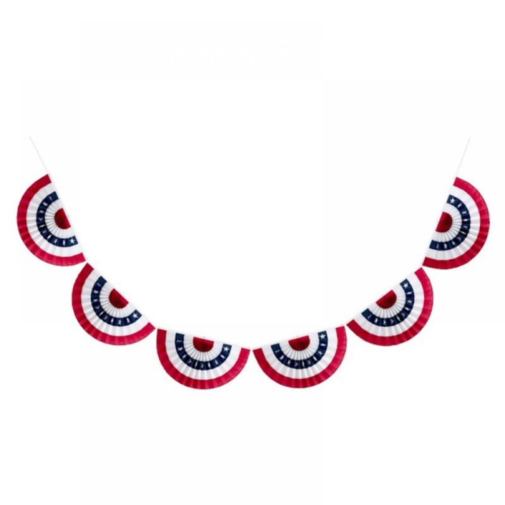 4th of July Patriotic Semicircular Banner Decorations Red Blue White ...