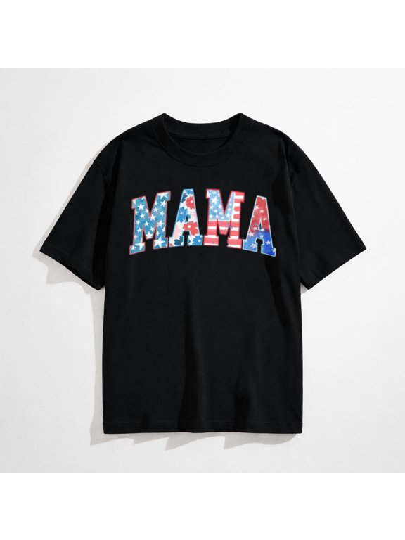 4th of July Patriotic Shirt for Women American Flag Tshirt Red White and Blue USA Flag Stars Tops.