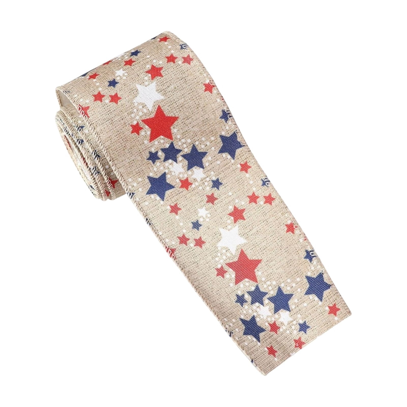 4th of July Patriotic Star Satin Ribbon DIY Bow Craft Ribbon for Party ...