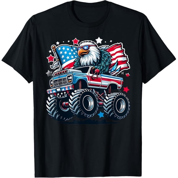 4th of July Patriotic T-Shirt – American Flag Eagle USA Red White Blue Tee