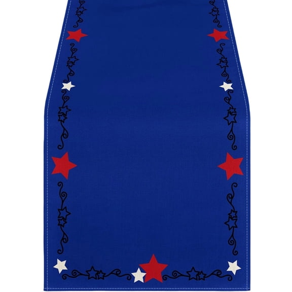 4th of July Patriotic Table Runner Set, 183x33cm USA Flag Table Linen, Festive Decorative Tablecloth for Dining Kitchen Party Layout