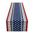 thumbnail image 1 of 4th of July Patriotic Table Runners, 72x13 Inch Stars Stripes Red White and Blue Table Runner for Memorial Day Independence Day Table Decor, 1 of 6