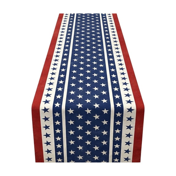 4th of July Patriotic Table Runners, 72x13 Inch Stars Stripes Red White and Blue Table Runner for Memorial Day Independence Day Table Decor