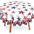 thumbnail image 1 of 4th of July Patriotic Tablecloth 60x60 Inch Round,American Flag Star Independence Day Memorial Day Table Cover for Party Picnic Dinner Décor, 1 of 6