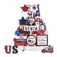 thumbnail image 1 of 4th of July Patriotic Tiered Tray Decor Collection Figurines For Memorial Day 250th Anniversary for Home Party Display, 1 of 4
