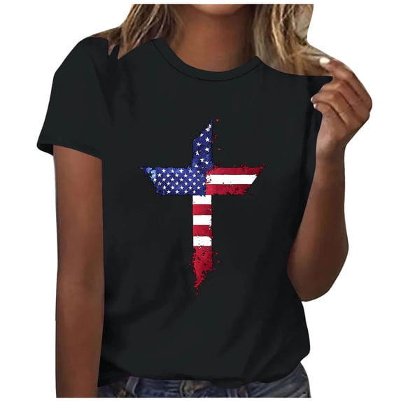 4th of July Patriotic Tops for Women Independence Day T-Shirts 250th Shirts Funny USA Star Strips Graphic Tees