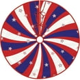 thumbnail image 1 of 4th of July Patriotic Tree Skirt 30 Inch Independence Day Red Blue White Stripe Holiday Tree Skirts for Summer Christmas Tree Decoration, 1 of 6