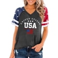 thumbnail image 1 of 4th of July Patriotic V Neck Shirt for Women Funny American Flag Graphic Tee Summer Short Sleeve T-Shirt Blouse, 1 of 4
