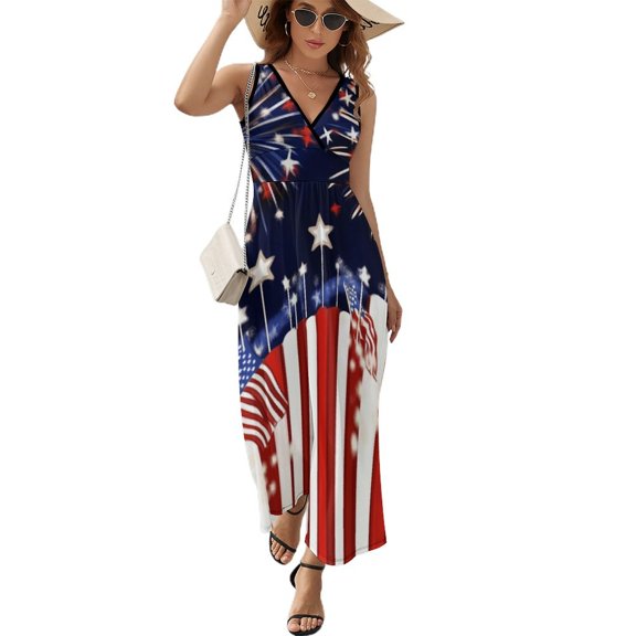 4th of July Pattern Design Sleeveless Dress Summer Clothes for Women Women's Clothing 2025