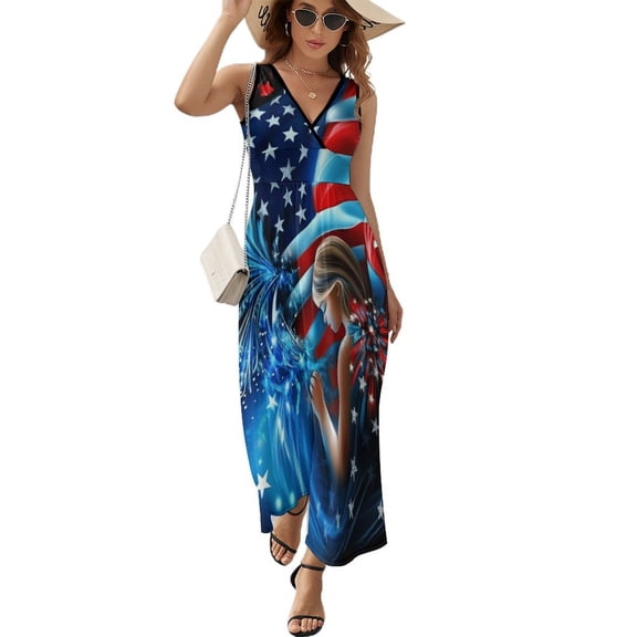 4th of July Pattern Design Sleeveless Dress Summer Clothes for Women Women's Clothing 2025