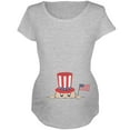thumbnail image 1 of 4th of July Peeking Baby Maternity Soft T Shirt Heather SM, 1 of 1
