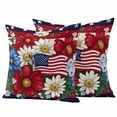 thumbnail image 1 of 4th of July Pillow Covers 2 Pack Red Blue White Daisy Pillowcase Waterproof Outdoor Throw Pillow Cover for Patio Garden Square Cushion 20”x20”, 1 of 9