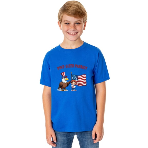 4th of July Pint-Sized Patriot American USA Funny T-Shirt For Kids