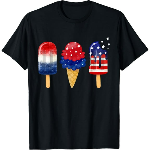 4th of July Popsicle American Flag Patriotic Summer Boy Girl T-Shirt Tee