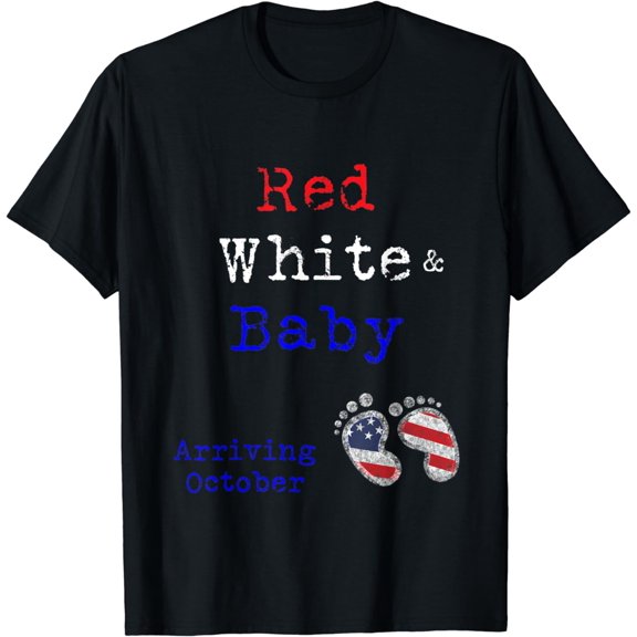 4th of July Pregnancy Shirt for Women Baby Due October