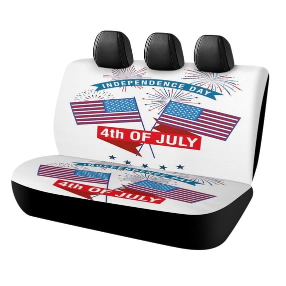 4th of July Print Car Accessories Car Rear Seat Covers Fashion Auto Back Seat Protector Decoration Universal Auto Interior