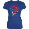 thumbnail image 1 of 4th of July Puppy Dog Paw Print Stars and Splatters Juniors Soft T Shirt Royal X-LG, 1 of 1