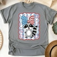 thumbnail image 1 of 4th of July Raccoon Shirt, Funny Animal Graphic Tee with Fireworks and Bow, Graphite Heather, Size 4XL, 1 of 6