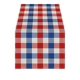 thumbnail image 1 of 4th of July Red White Blue Plaid Table Runner, Independence Day Patriotic Checkered Polyester Linen, Holiday Decor for Dining Kitchen Table, 1 of 7
