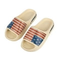 thumbnail image 1 of 4th of July Rhinestone American Flag Women's Non-Slip White Cloud Slides-10, 1 of 4