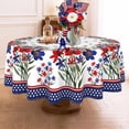 thumbnail image 1 of 4th of July Round Tablecloth 60 Inch, Patriotic Fourth of July Tablecloth Round 4th of July Table Cloth for Party Kitchen Dinner Decor, 1 of 6