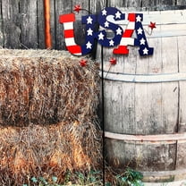 4th of July Rustic Metal USA Yard Signs with Stakes,Patriotic American Flags Garden Lawn Stake Indoor Outdoor Independence Day Decorations
