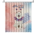 thumbnail image 1 of 4th of July Samoyed Celebrates Independence Day Shower Curtain Siberian Sammy Dog Lover Waterproof Bathroom Bathtub Curtain - 12010, 1 of 5