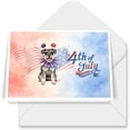 thumbnail image 1 of 4th of July Schnauzer Celebrates Independence Day 7x5in Folded Greeting Card Miniature Schnauzer Dog Lover Single Note Card with Envelope - 12010, 1 of 5