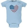 thumbnail image 1 of 4th of July Scribble American Flag Heart Soft Baby One Piece Light Blue 24 Month, 1 of 1