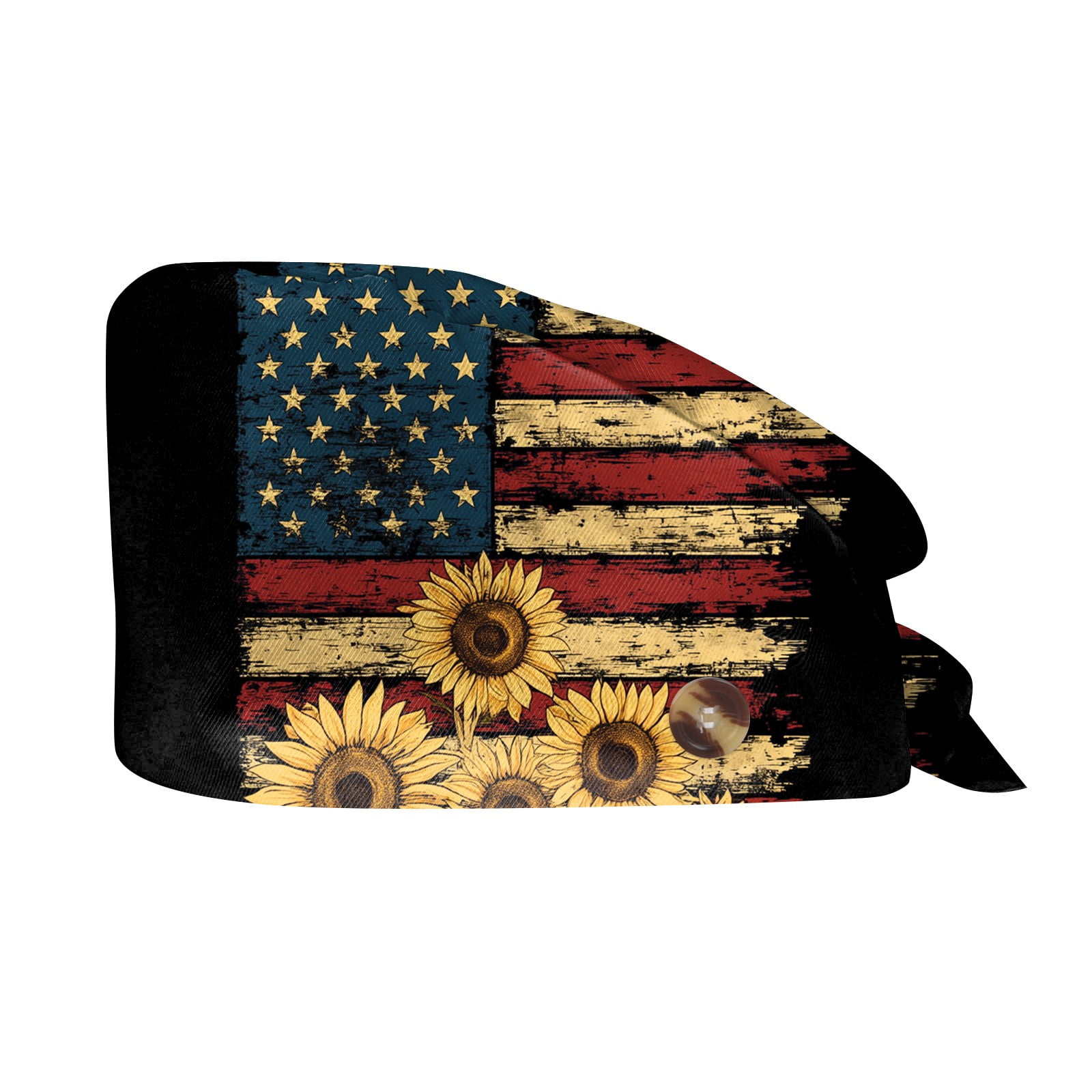 American Football Print Scrub Cap For Medical Staff - Adjustable, Breathable, With Sweatband